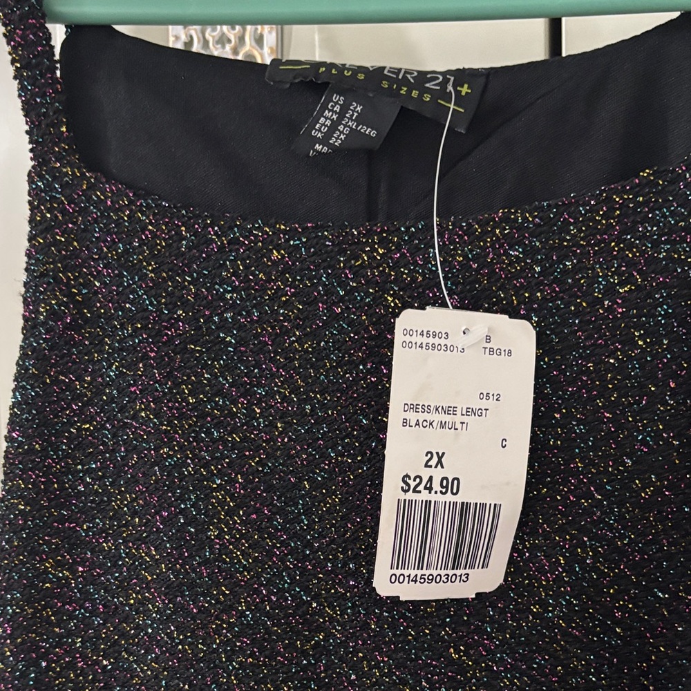 Sparkly Black F21+ Rainbow Sparkle Dress